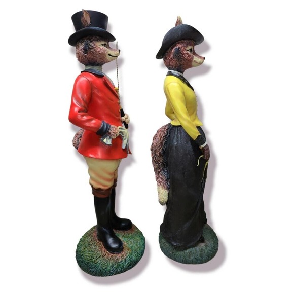 Winterthur Mr & Mrs Lord Fox Hunt 26” English Library Statue Exclusive - Picture 4 of 7